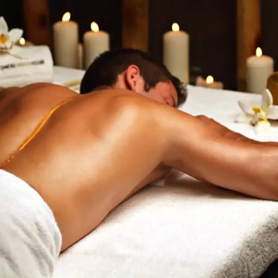 Relaxing massage by candlelight